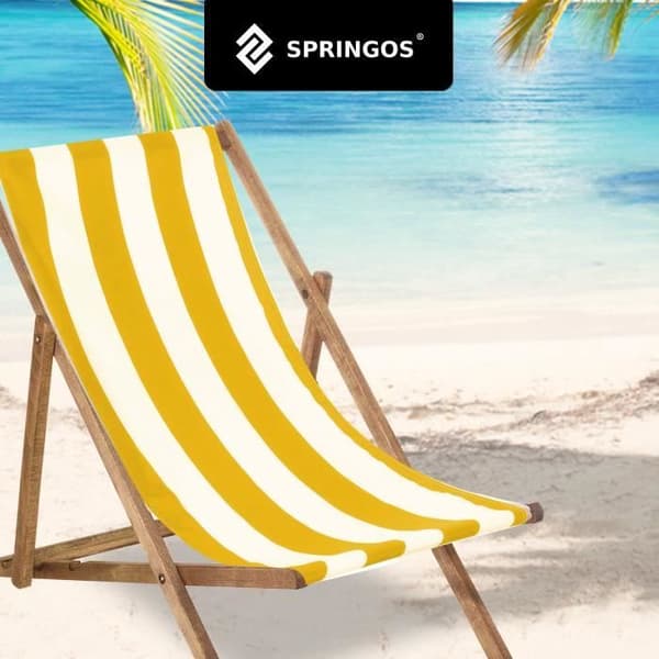 Fällbar Beach Wood Trädgårdsstol - SPRINGOS - 120 kg