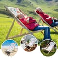 Miniatyrbillede 4 af 6: Liggestol foldbar lavet af træ - klapstol foldbar liggestol solstol strandstol træ klapstol solstol havestole blomster 1 stk