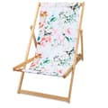 Miniatyrbillede 1 af 6: Liggestol foldbar lavet af træ - klapstol foldbar liggestol solstol strandstol træ klapstol solstol havestole blomster 1 stk