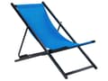 Miniatyrbillede 4 af 10: Strandstol Blå Sort Aluminium 130 cm Liggestol til Haven Udendørs Solstol Foldbar Sammenklappelig Camping Design Tilbehør