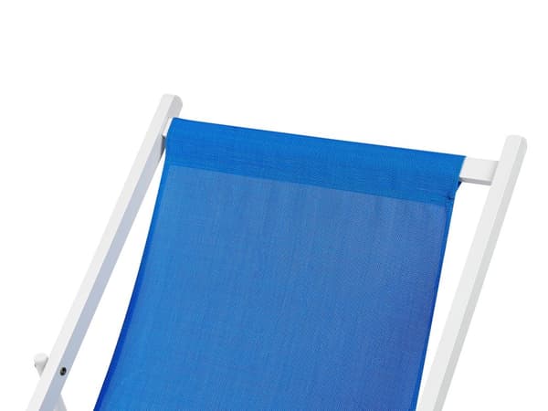Sammenleggbar stol Svart Blå Textilene Slyngesete Strandstol Justerbar ryggstøtte Patio Recliner
