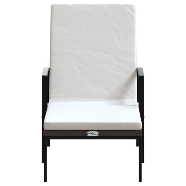 vidaXL Solsängar 2 st med bord konstrotting brun