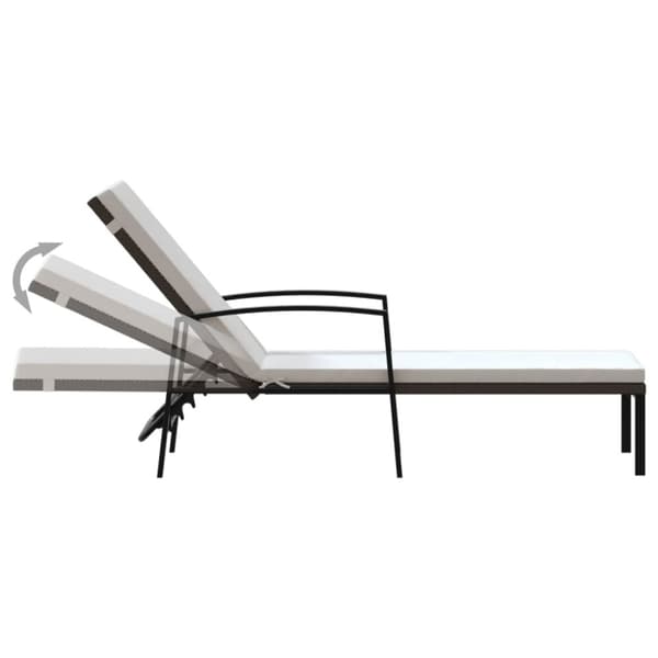 vidaXL Solsängar 2 st med bord konstrotting brun