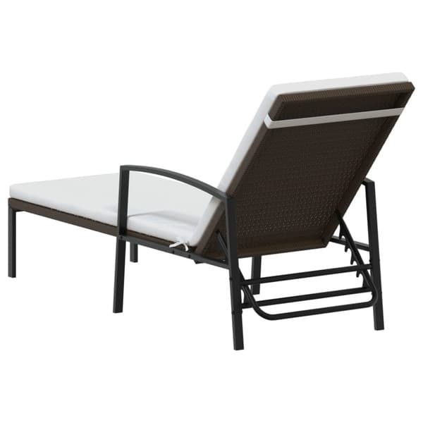 vidaXL Solsängar 2 st med bord konstrotting brun
