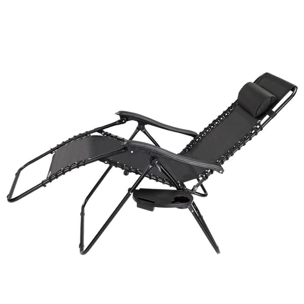 Trädgårdssäng - solstol - 175x67x108 cm - svart