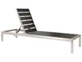 Pikkukuva 4 / 11: Aurinkotuoli musta 64 x 29-93 x 198 cm alumiini muovinen puu säädettävä industriaalinen