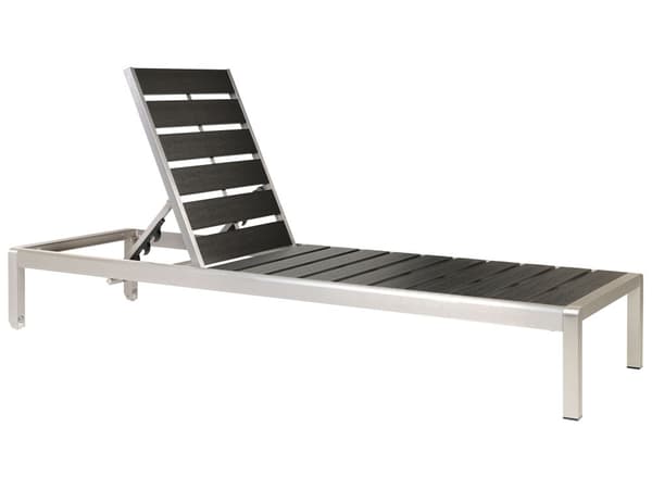 Aurinkotuoli musta 64 x 29-93 x 198 cm alumiini muovinen puu säädettävä industriaalinen