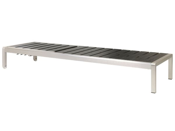 Aurinkotuoli musta 64 x 29-93 x 198 cm alumiini muovinen puu säädettävä industriaalinen