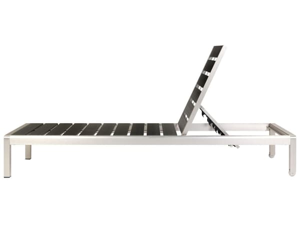 Aurinkotuoli musta 64 x 29-93 x 198 cm alumiini muovinen puu säädettävä industriaalinen