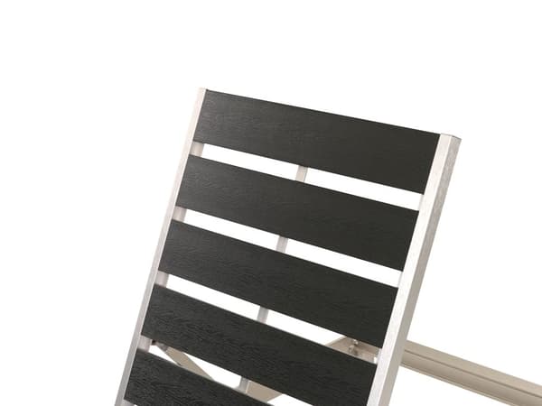 Aurinkotuoli musta 64 x 29-93 x 198 cm alumiini muovinen puu säädettävä industriaalinen
