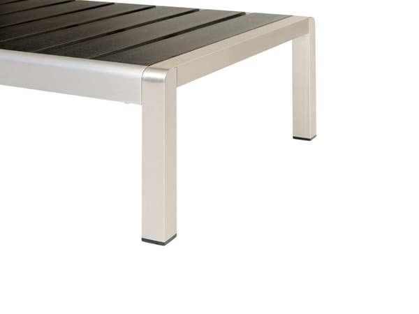 Aurinkotuoli musta 64 x 29-93 x 198 cm alumiini muovinen puu säädettävä industriaalinen