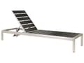 Pikkukuva 1 / 11: Aurinkotuoli musta 64 x 29-93 x 198 cm alumiini muovinen puu säädettävä industriaalinen