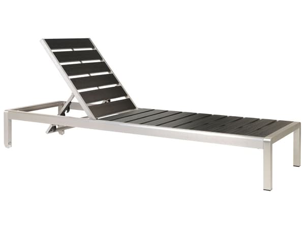 Aurinkotuoli musta 64 x 29-93 x 198 cm alumiini muovinen puu säädettävä industriaalinen