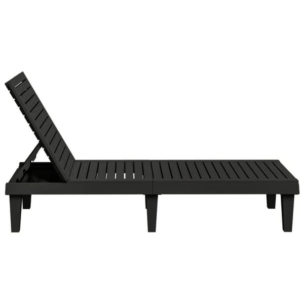 vidaXL Solsängar 2 st svart 155x58x83 cm polypropylen