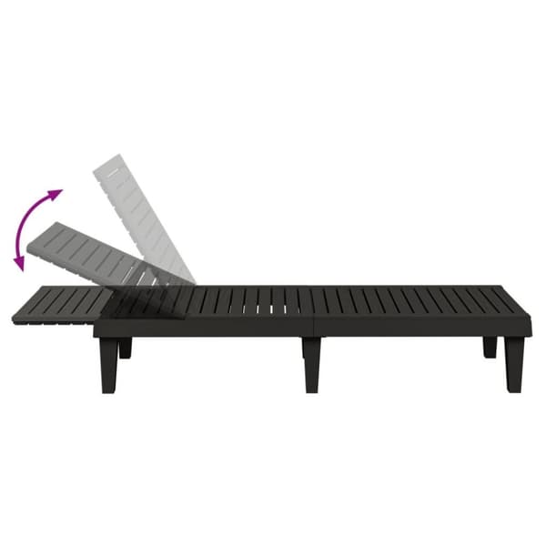 vidaXL Solsängar 2 st svart 155x58x83 cm polypropylen