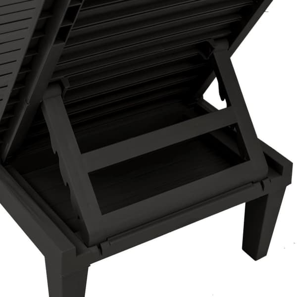 vidaXL Solsängar 2 st svart 155x58x83 cm polypropylen