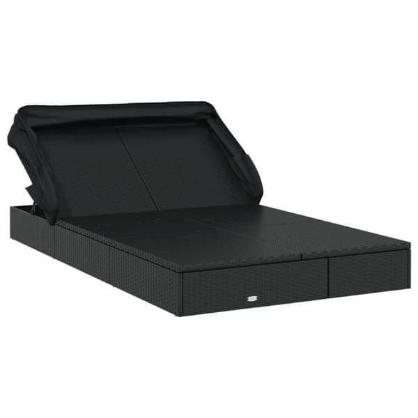vidaXL 2-personers solseng foldbart tag 213x118x97 cm polyrattan sort