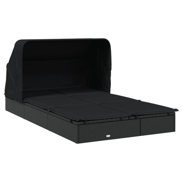 vidaXL 2-personers solseng foldbart tag 213x118x97 cm polyrattan sort