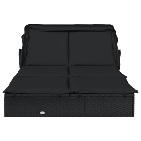 vidaXL 2-personers solseng foldbart tag 213x118x97 cm polyrattan sort