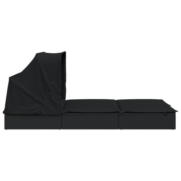 vidaXL 2-personers solseng foldbart tag 213x118x97 cm polyrattan sort