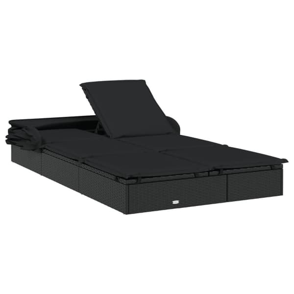 vidaXL 2-personers solseng foldbart tag 213x118x97 cm polyrattan sort