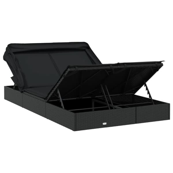 vidaXL 2-personers solseng foldbart tag 213x118x97 cm polyrattan sort