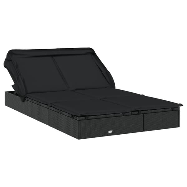 vidaXL 2-personers solseng foldbart tag 213x118x97 cm polyrattan sort
