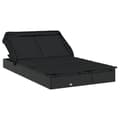 Miniatyrbillede 2 af 11: vidaXL 2-personers solseng foldbart tag 213x118x97 cm polyrattan sort