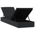Miniatyrbillede 9 af 11: vidaXL liggestol 1 stk. med hynde 201x55x62 cm polyrattan sort