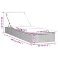 Miniatyrbillede 11 af 11: vidaXL liggestol 1 stk. med hynde 201x55x62 cm polyrattan sort