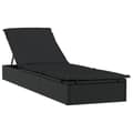 Miniatyrbillede 1 af 11: vidaXL liggestol 1 stk. med hynde 201x55x62 cm polyrattan sort