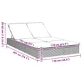 Miniatyrbillede 11 af 11: vidaXL 2-personers solseng med hynder polyrattan sort
