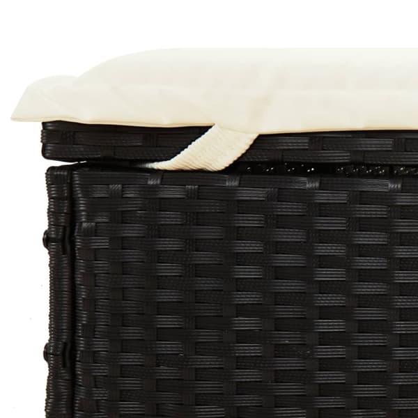 vidaXL 2-personers solseng med hynder polyrattan sort