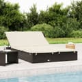 Miniatyrbillede 2 af 11: vidaXL 2-personers solseng med hynder polyrattan sort