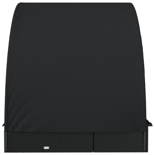 vidaXL Solsäng med runt tak svart 211x112x140 cm konstrotting