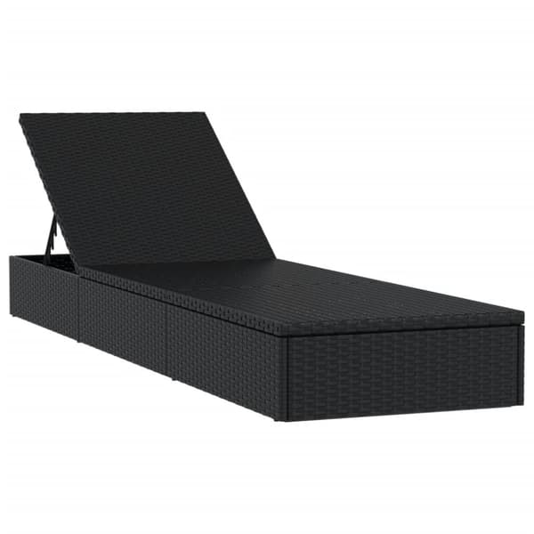 vidaXL Solsäng 1 st med bord svart konstrotting