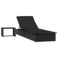 Miniatyrbillede 1 af 11: vidaXL liggestol 1 stk. med bord polyrattan sort