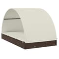 Miniatyrbillede 5 af 11: vidaXL 2-personers solseng rundt tag 211x112x140 cm polyrattan brun