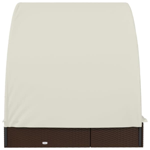 vidaXL 2-personers solseng rundt tag 211x112x140 cm polyrattan brun