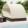 Miniatyrbillede 2 af 11: vidaXL 2-personers solseng rundt tag 211x112x140 cm polyrattan brun