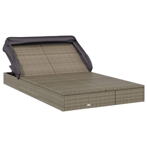 vidaXL 2-personers solseng foldbart tag 213x118x97 cm polyrattan grå