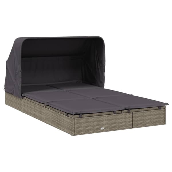 vidaXL 2-personers solseng foldbart tag 213x118x97 cm polyrattan grå
