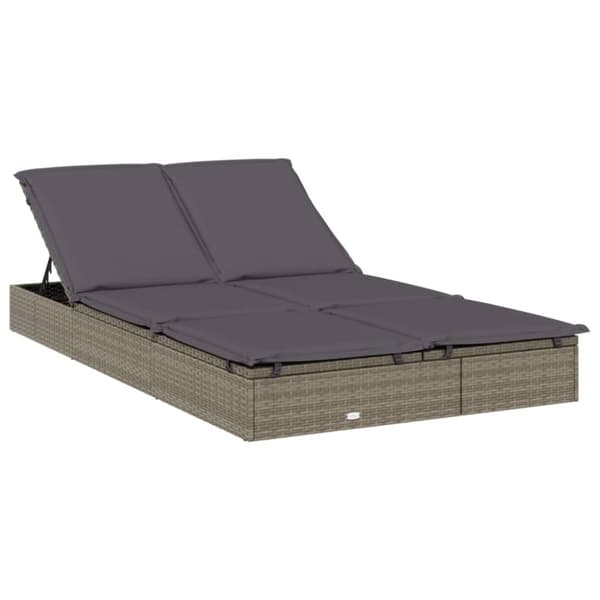vidaXL 2-personers solseng foldbart tag 213x118x97 cm polyrattan grå