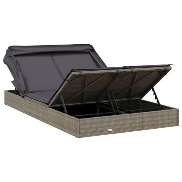 vidaXL 2-personers solseng foldbart tag 213x118x97 cm polyrattan grå