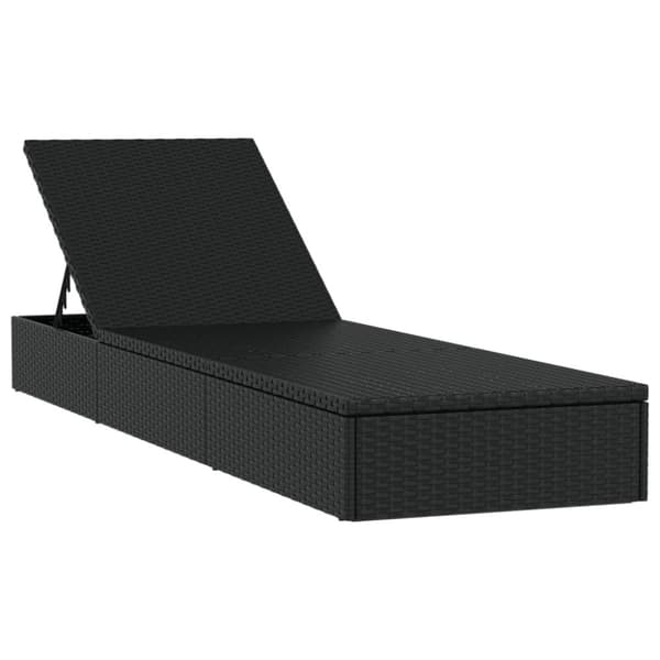 vidaXL Solsängar 2 st med bord svart konstrotting