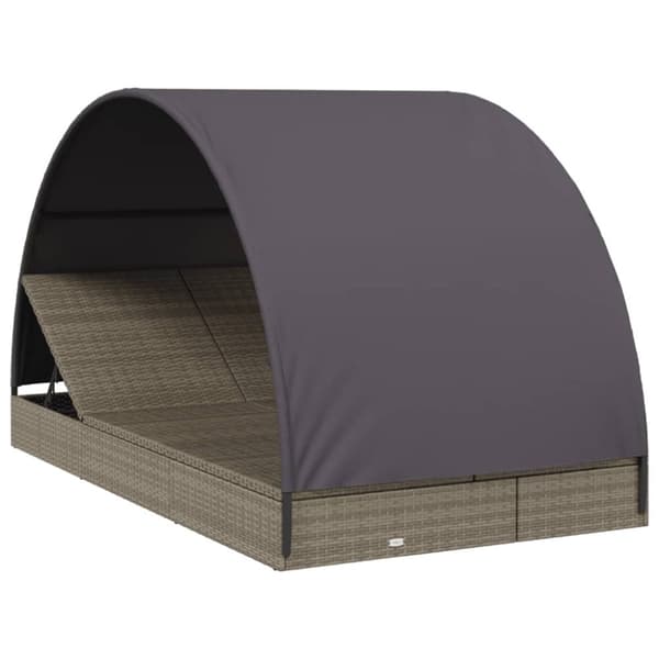 vidaXL 2-personers soleng rundt tag 211x112x140 cm polyrattan grå
