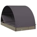 Miniatyrbillede 1 af 11: vidaXL 2-personers soleng rundt tag 211x112x140 cm polyrattan grå