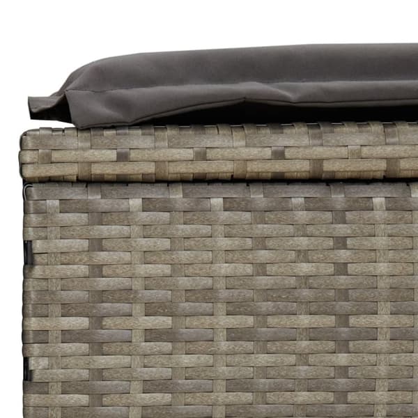 vidaXL liggestol med rundt tag 211x57x140 cm polyrattan grå
