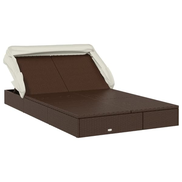 vidaXL 2-personers solseng foldbart tag 213x118x97 cm polyrattan brun