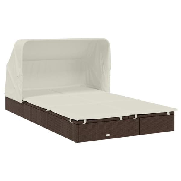 vidaXL 2-personers solseng foldbart tag 213x118x97 cm polyrattan brun